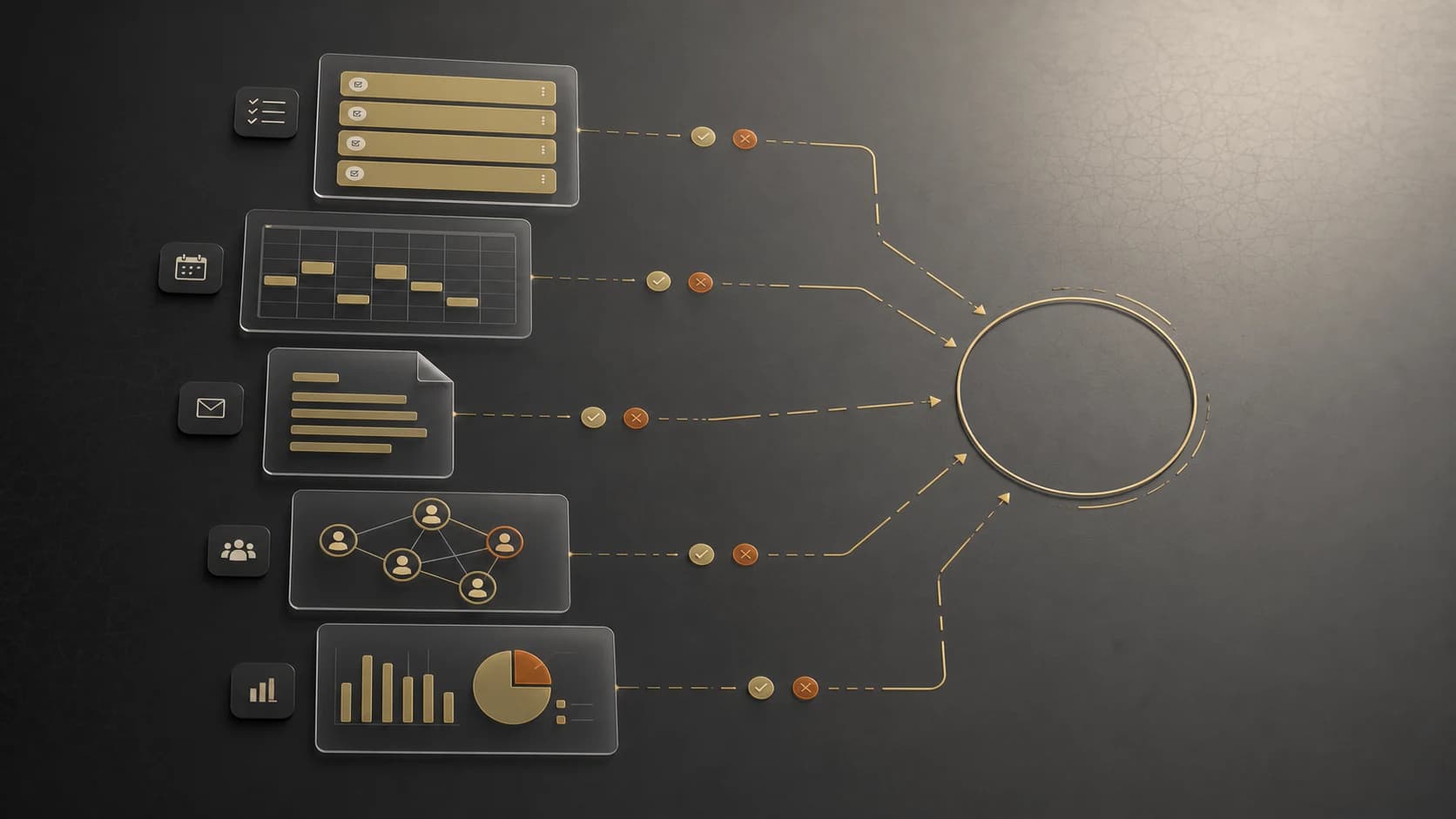 Fragmented task, meeting, correspondence, committee, and reporting workstreams