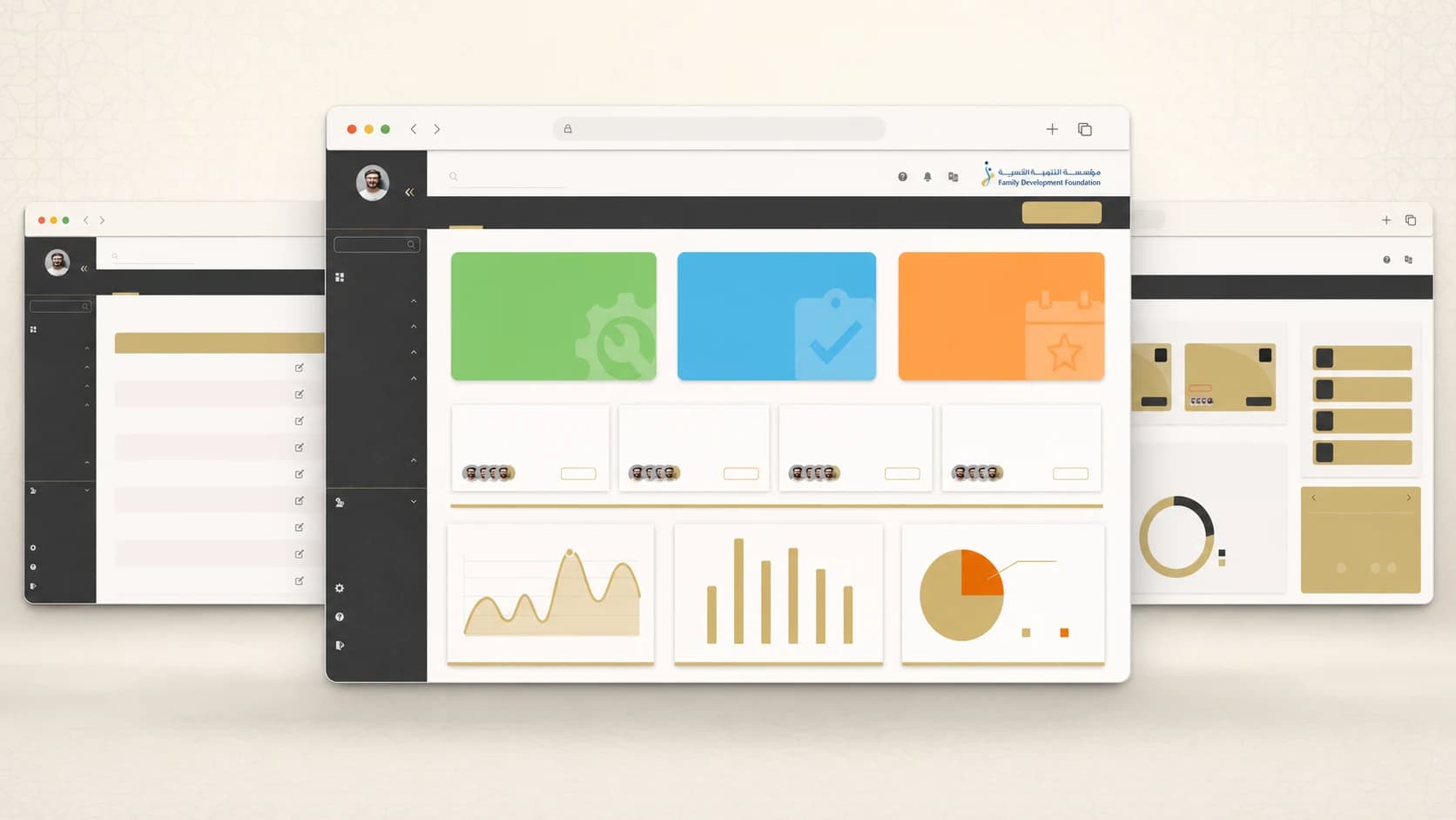 Family Development Foundation enterprise operations dashboard and connected workspaces