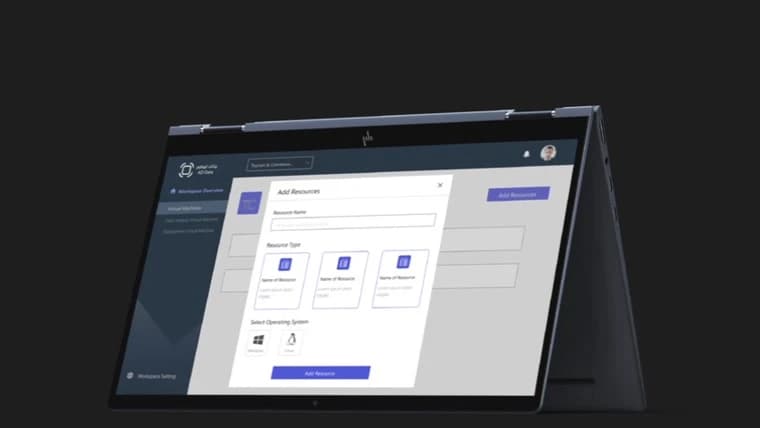 Micro Azure add-resources dialog with resource-type and Windows or Linux operating-system selection