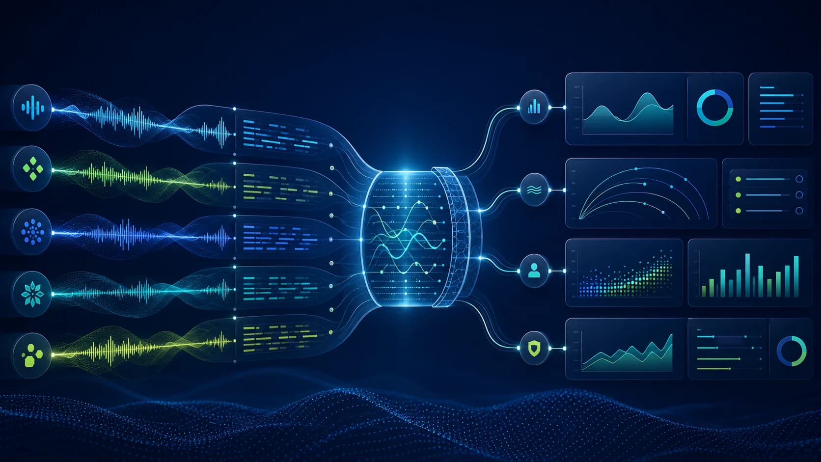 Conceptual multilingual call-intelligence pipeline from audio to analytics Conceptual multilingual call-intelligence pipeline from audio to analytics