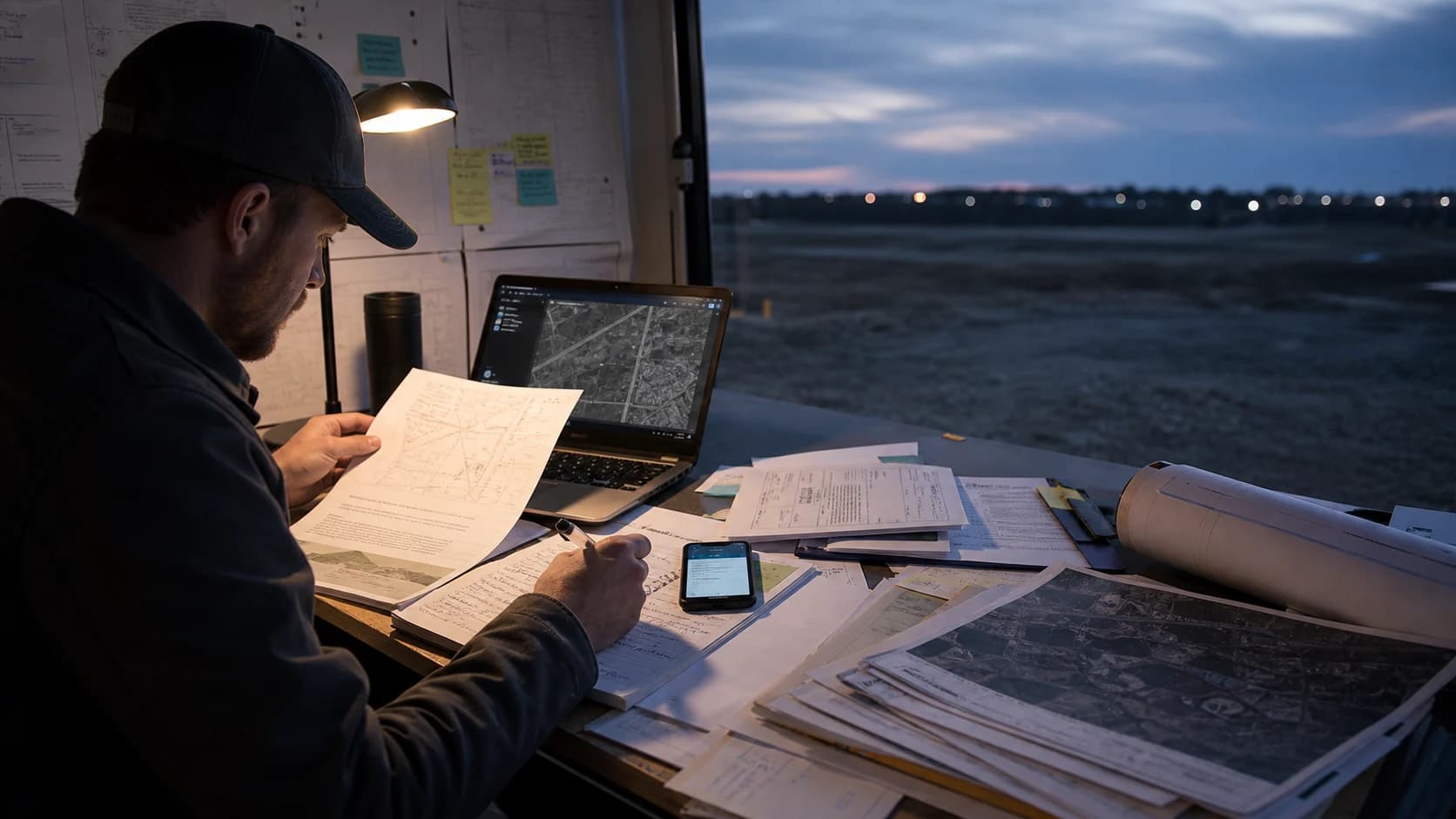 Land professional reconciling parcel maps, property records, and field notes across fragmented tools Land professional reconciling parcel maps, property records, and field notes across fragmented tools