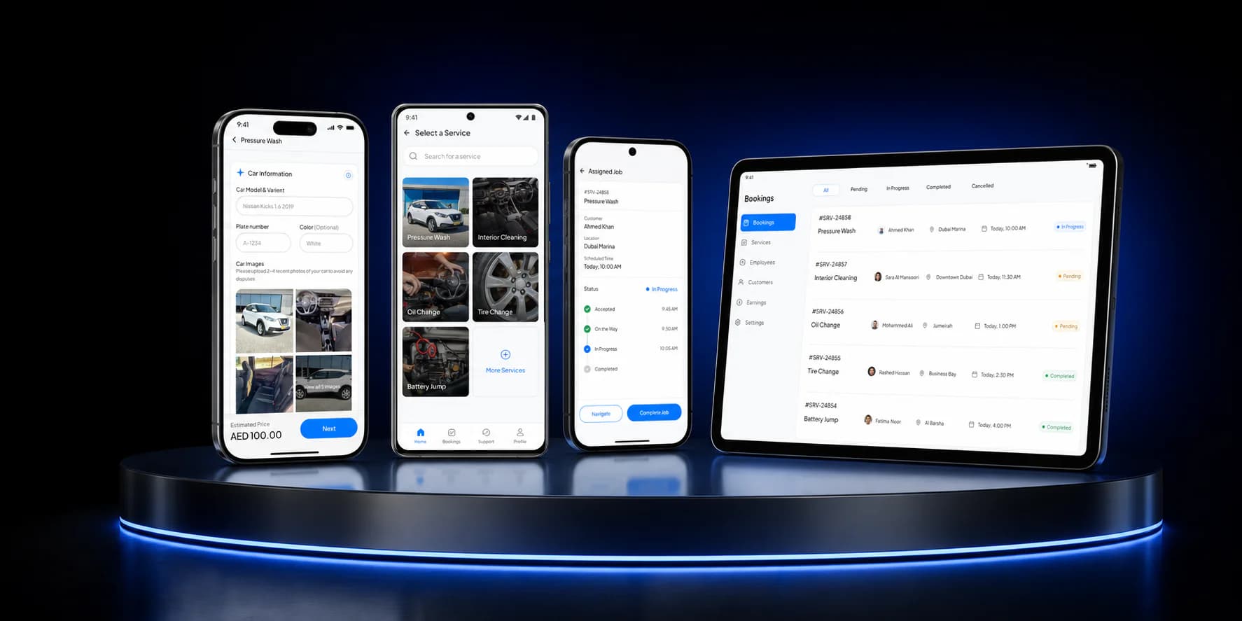 Servy customer, professional, and operations experiences across iOS, Android, and tablet devices Servy customer, professional, and operations experiences across iOS, Android, and tablet devices