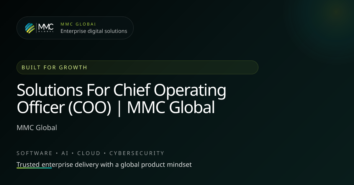 Solutions For Chief Operating Officer (COO) | MMC Global
