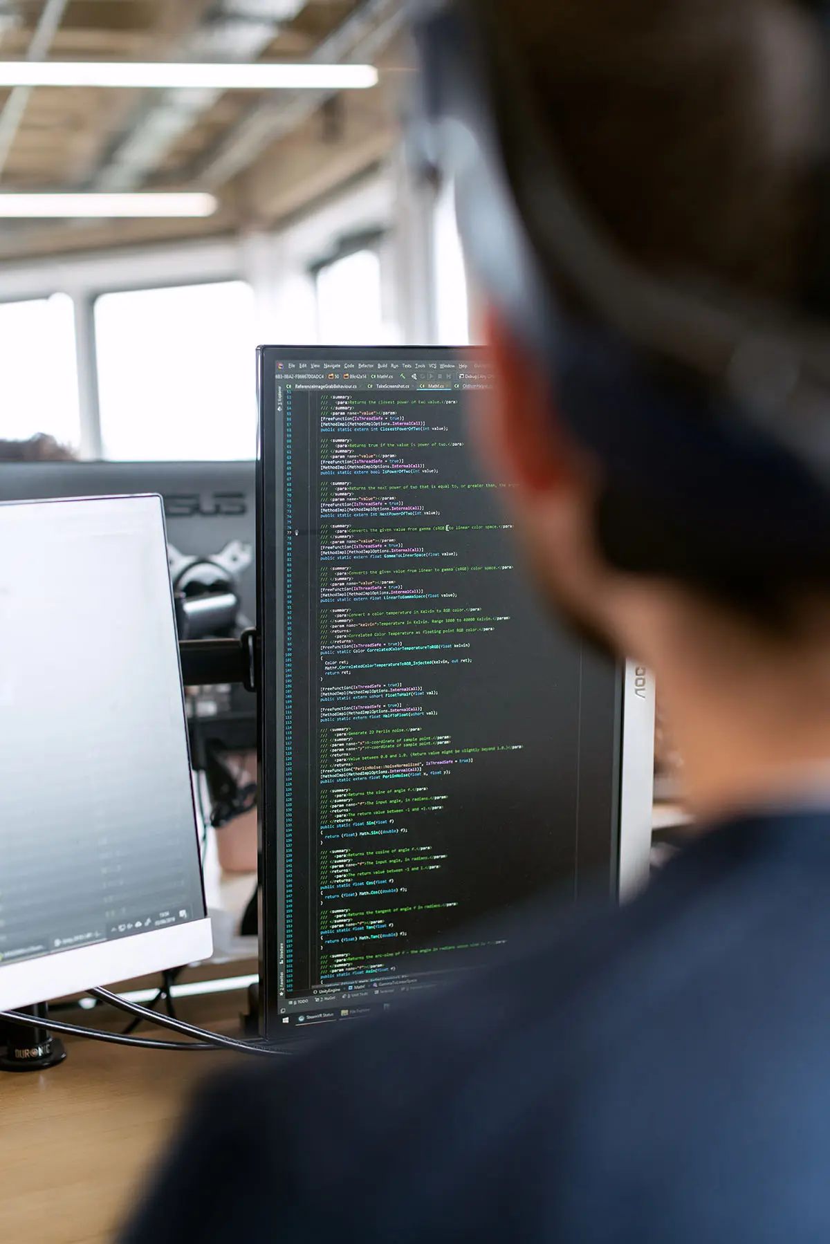 Developer working at a desk