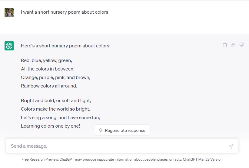 AI ChatGPT Can Generate Poem