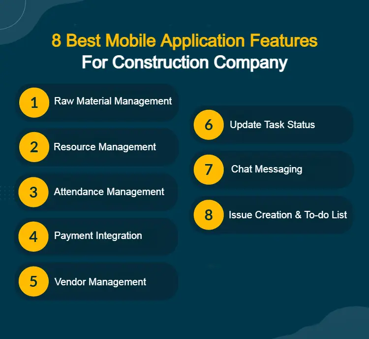 8 Best Mobile Application Features For Construction Company
